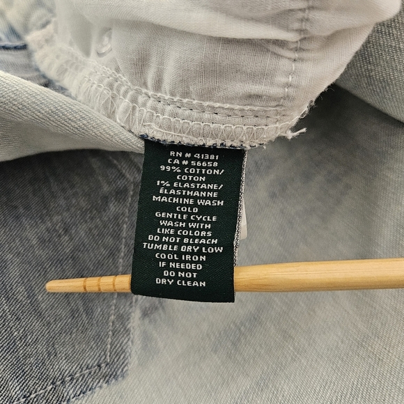 Lauren Ralph Lauren Jeans 22W Washed Denim Raw Hem Stretch Denim Crop Length - Picture 4 of 10